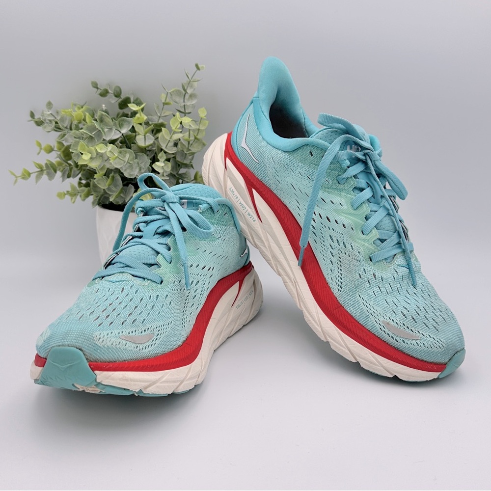 Hoka Women's One One Clifton 8 Running Shoes Blue Athletic Shoes Size 8